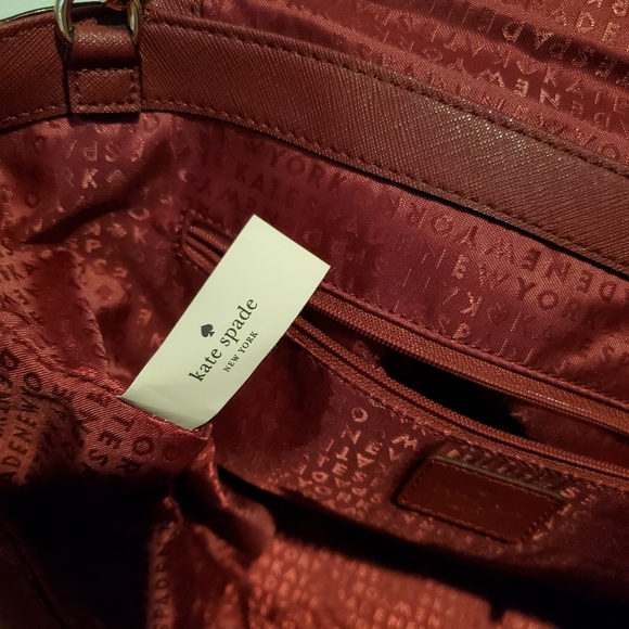 Kate Spade Lilah Laurel Burgundy Leather Satchel - Picture 7 of 14
